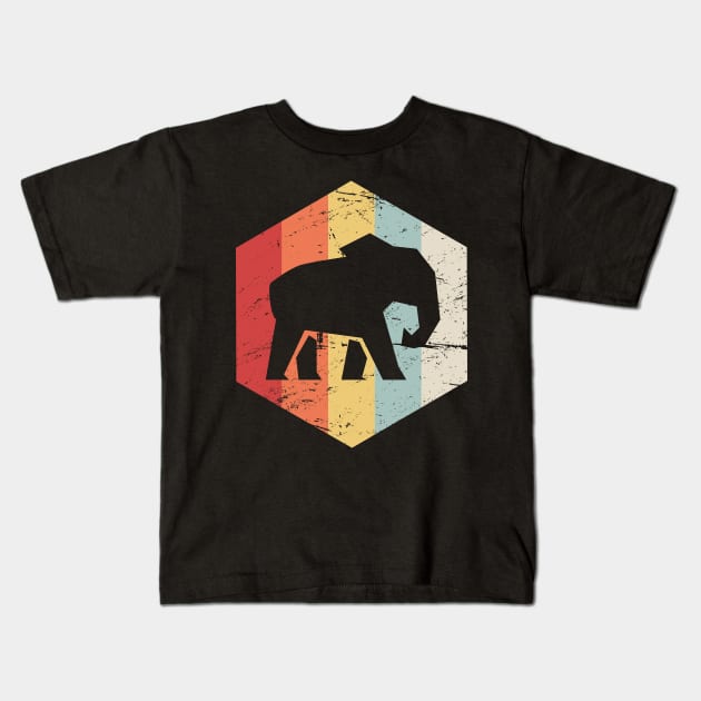 Retro 70s Elephant Kids T-Shirt by MeatMan